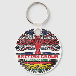 Ghana Ghanaian Uk United Kingdom British Tree Key Ring