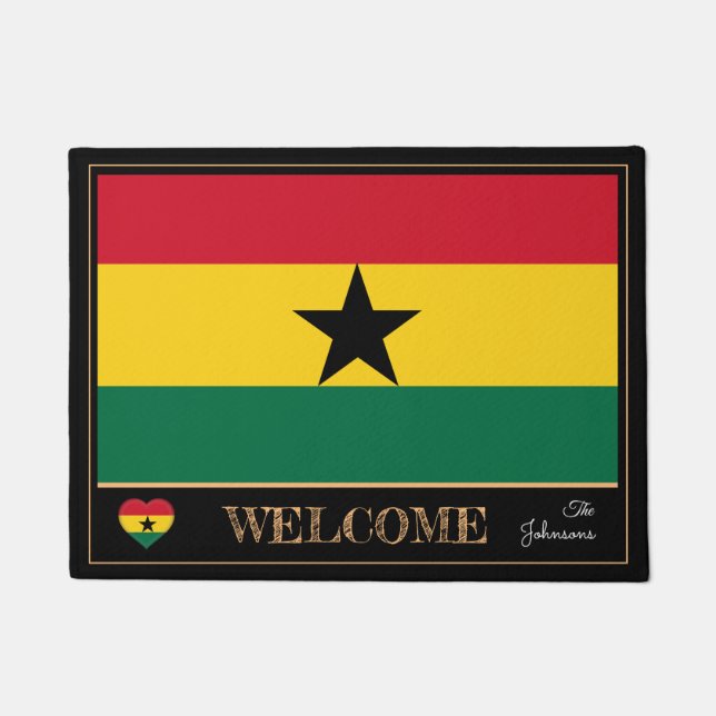 Ghana & Ghanian Flag house mats /sports Welcome (Front)