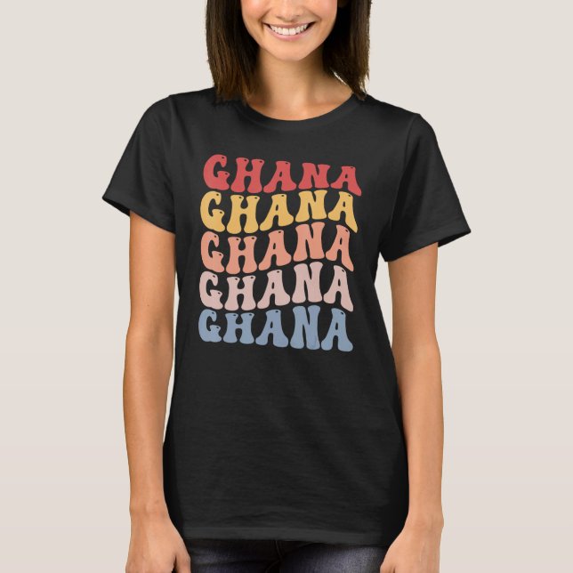 Ghana Groovy Retro Ghanaian T-Shirt (Front)