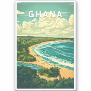 Ghana Illustration Travel Art Vintage