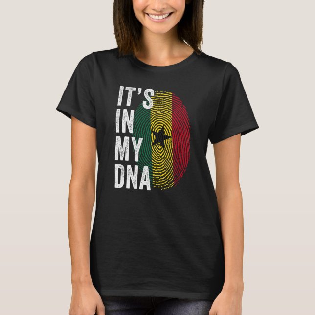 Ghana It's In My DNA Cute Ghanaian Fingerprint Gha T-Shirt (Front)