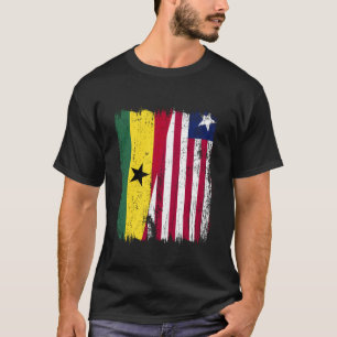 Ghana Liberia Half Flag Ghanaian Liberian Jersey T-Shirt