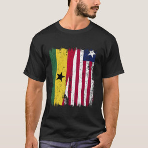 Ghana Liberia Half Flag Ghanaian Liberian Jersey T-Shirt