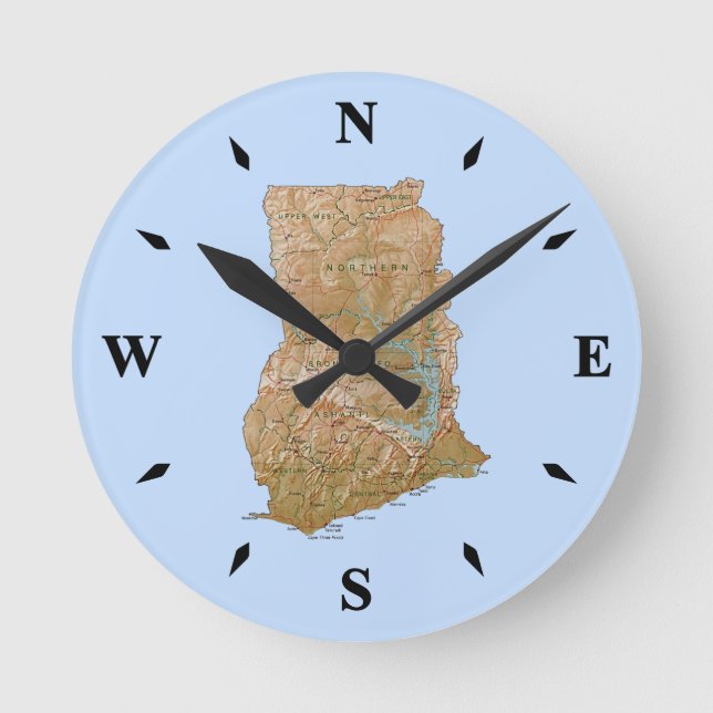 Ghana Map Clock (Front)