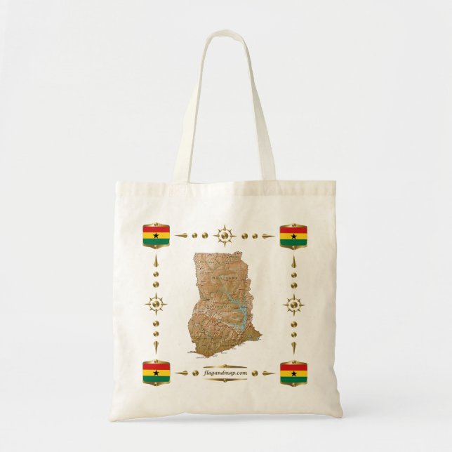 Ghana Map + Flags Bag (Front)