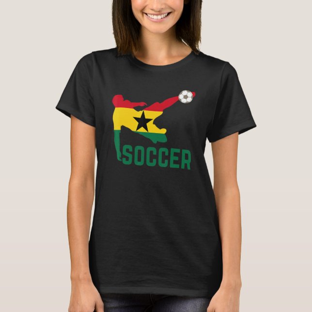 Ghana National Soccer  Soccer Ghana Flag Football T-Shirt (Front)