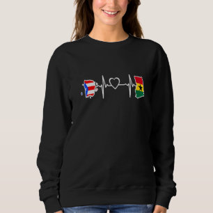 Ghana Peurto Rico Flag Ghanaian Peurto Rican Heart Sweatshirt