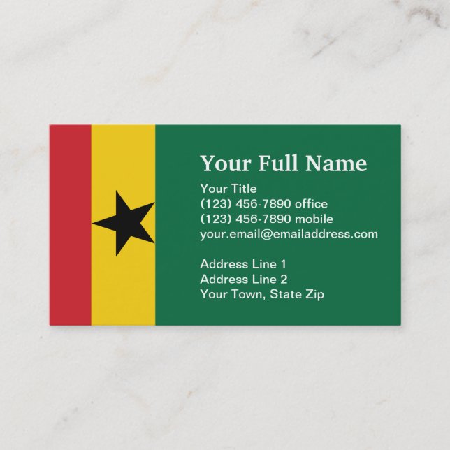 Ghana Plain Flag Business Card (Front)