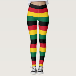 "Ghana Pride Stripes" Patriotic Leggings