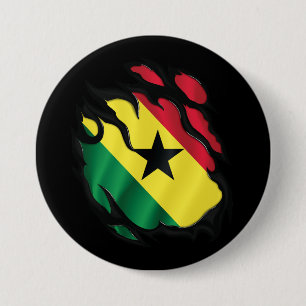 Ghana Ripped Flag 7.5 Cm Round Badge