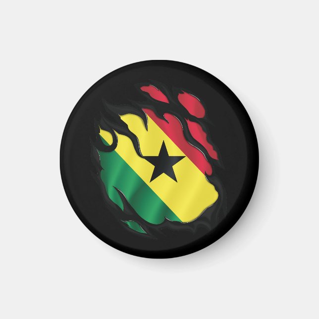 Ghana Ripped Flag Magnet (Front)