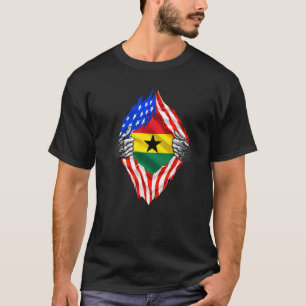 Ghana Roots Usa Flag Patriotic Super Ghanaian Heri T-Shirt