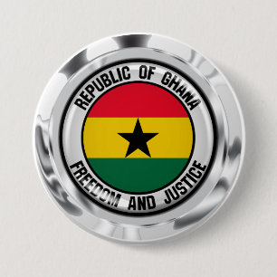 Ghana Round Emblem 7.5 Cm Round Badge