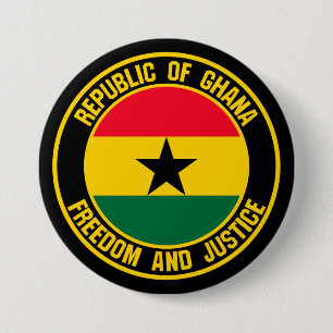 Ghana Round Emblem 7.5 Cm Round Badge