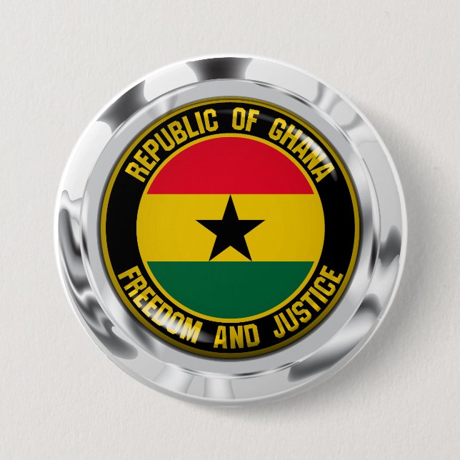 Ghana Round Emblem 7.5 Cm Round Badge (Front)