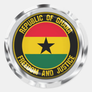 Ghana Round Emblem Classic Round Sticker