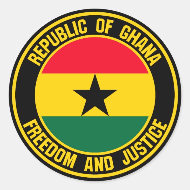 Ghana Round Emblem Classic Round Sticker (Front)