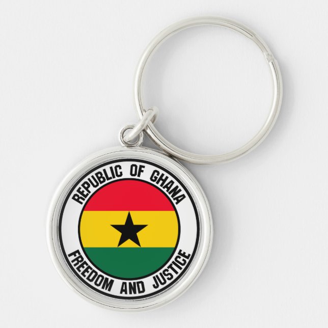 Ghana Round Emblem Key Ring (Front)