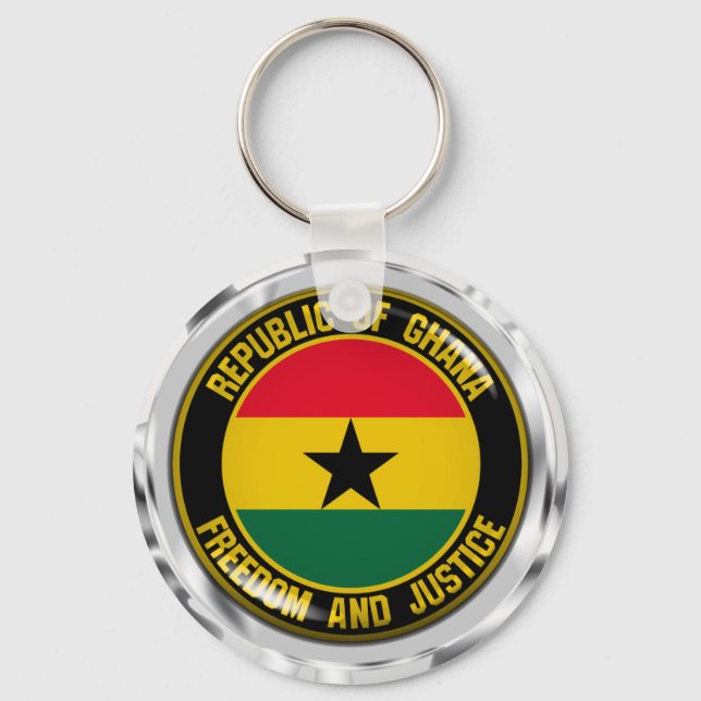 Ghana Round Emblem Key Ring (Front)