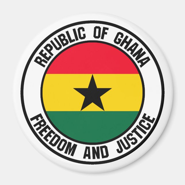 Ghana Round Emblem Magnet (Front)