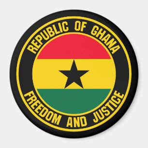 Ghana Round Emblem Magnet