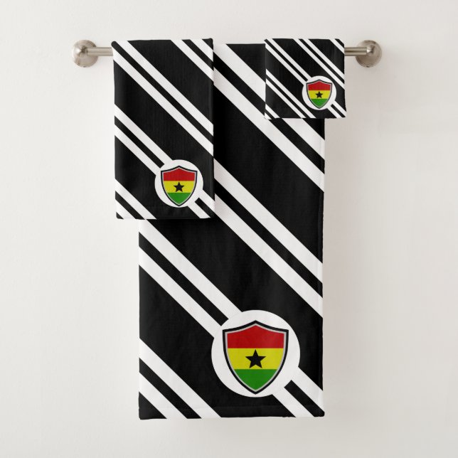Ghana shield flag bath towel set (Insitu)