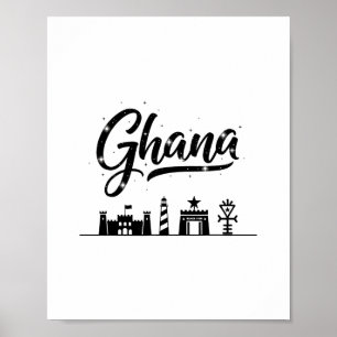 Ghana Skyline Travel Vacation Outfits Poster