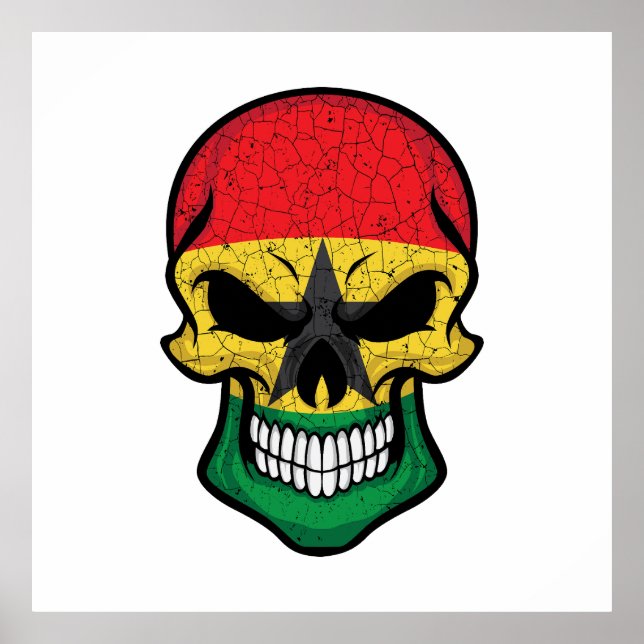 Ghana Smiling Skull Flag  Poster (Front)