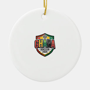 Ghana Soccer 2026 Soccer Bold Country Typography R Ceramic Tree Decoration