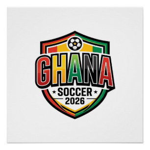 Ghana Soccer 2026 Soccer Bold Country Typography R Poster