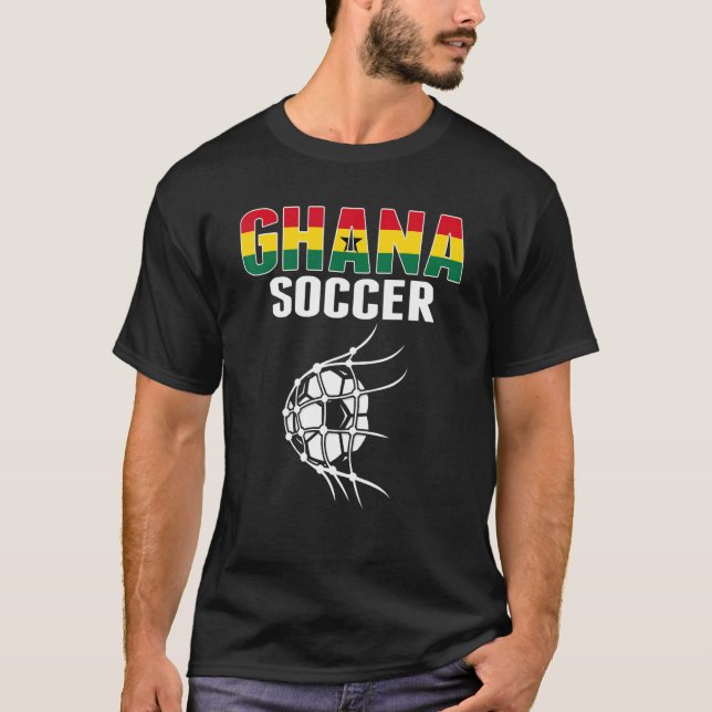 Ghana Soccer Ball In Net Goal  Ghanian Football Su T-Shirt (Front)
