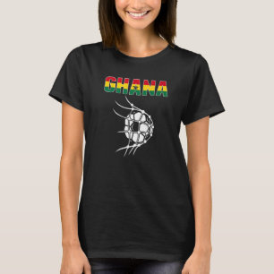 Ghana Soccer Ball In Net Goal Support Ghanian Foot T-Shirt