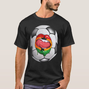 Ghana Soccer Fan Ghanaian Flag Mouth T-Shirt