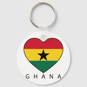 Ghana Soccer Heart "GHANA"-Herz Key Ring