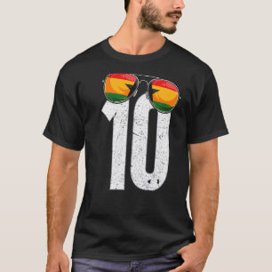 Ghana Soccer Player Number 10 Ghanaian Flag T-Shirt