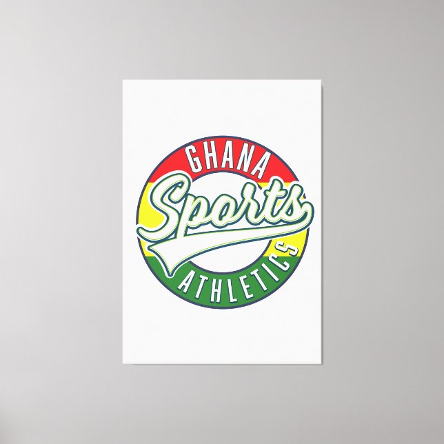 Ghana Sports Athletics retro logo Canvas Print (Front)