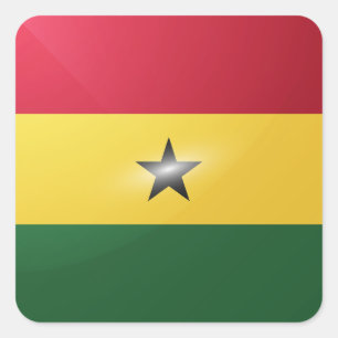 Ghana square glossy flag sticker