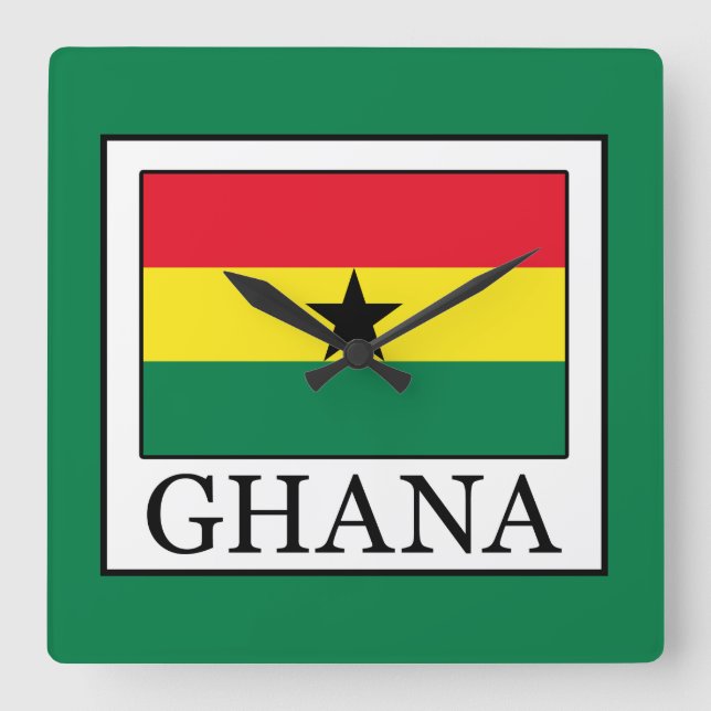 Ghana Square Wall Clock (Front)