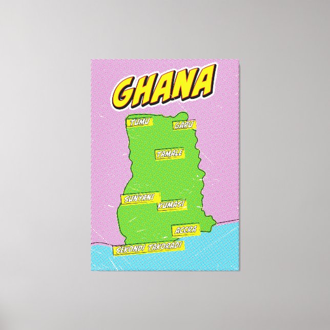 Ghana Travel map Canvas Print (Front)