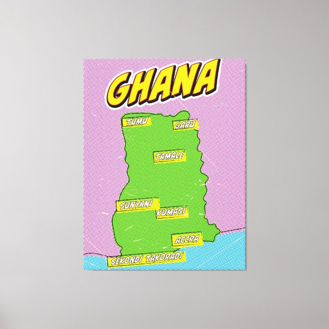 Ghana Travel map Canvas Print (Front)