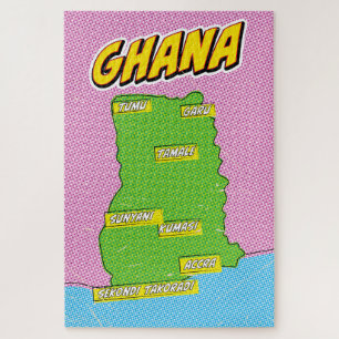 Ghana Travel map Jigsaw Puzzle