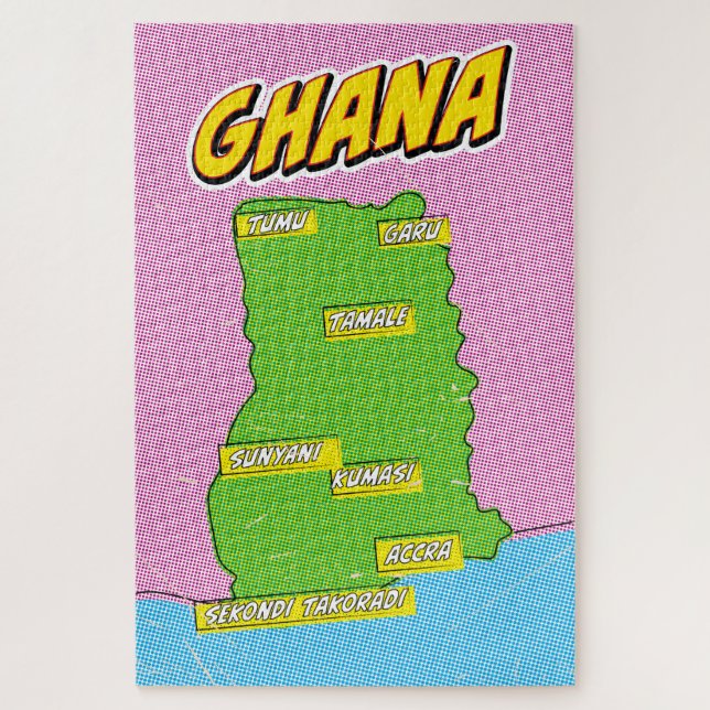 Ghana Travel map Jigsaw Puzzle (Vertical)