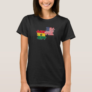 Ghana USA Ghanaian American Flag   T-Shirt
