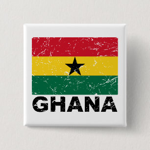 Ghana Vintage Flag 15 Cm Square Badge