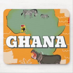Ghana vintage travel poster mouse mat