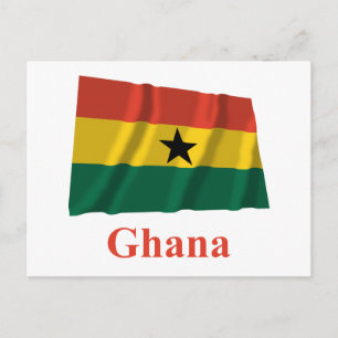 Ghana Waving Flag with Name Postcard