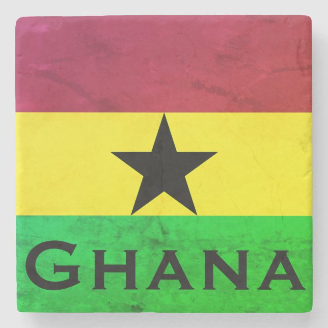 Ghana (West Africa) Flag Stone Coaster (Front)