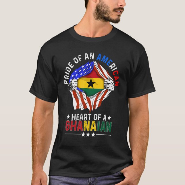 Ghanaian American America Pride Foreign Country Gh T-Shirt (Front)