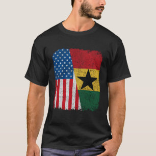 Ghanaian American Flag Half USA Ghana Root Proud T-Shirt