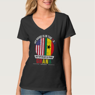 Ghanaian American Patriot Heart Is From Ghana Grow T-Shirt